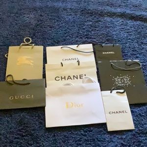 Chanel, Gucci, Burberry, Dior paper shopping bags